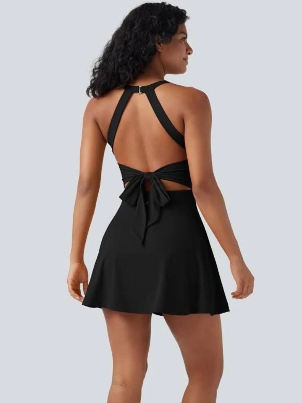 Halara XS SoftlyZero Airy Tummy Control Butt Lift Backless Tie Back Active Dress